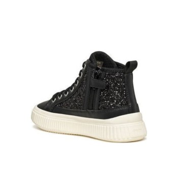 GEOX LAQUINNY ΠΑΙΔΙΚΑ SNEAKERS HIGH ΑΝΑΤΟΜΙΚΑ ΜΑΥΡΑ  J56M3G0EWBCC9999 